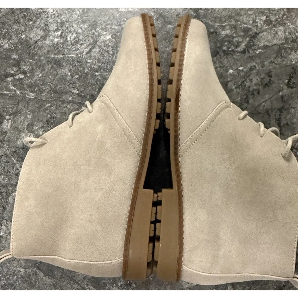 White Mountain Womens Anderson Faux Suede Chukka Booties Lt Beige Sz 7.5M